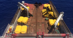 Anchor handling vessel loaded with DSM mooring equipment