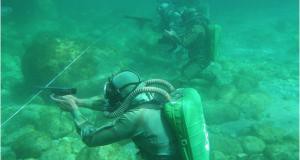 Russia Caspian Flotilla Combat Divers Conduct Underwater Training