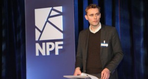 Minister of Petroleum and Energy Ola Borten Moe, giving his speech in Sandefjord