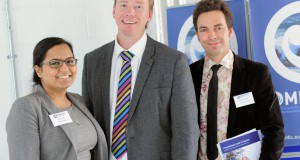 Guest speaker Oankar Birdi, from RenewableUK with Cllr Julian German and Nicholas Wallet from Cornwall Council