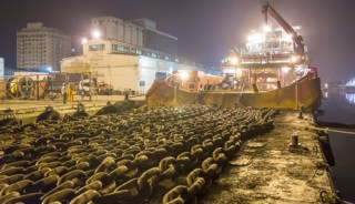 Blue Water Shipping Loads Out Anchor Chains on AHTS