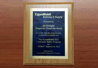 Hydratight Receives The ExxonMobil Contractor Safety Award
