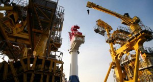One of the five pipelay systems currently on the Huisman Schiedam quayside