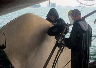 Hydrex Repairs Container Vessel Propeller Blades (Singapore)