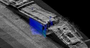 A sonar image of the tanker Halo, sunk in May, 1942