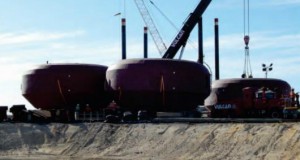 The three CETO 5 buoyant actuators at BAE Systems at Henderson, WA