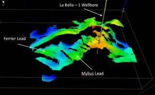 Perspective View of Preliminary Time Structure Map Top LaBella 1 Main Reservoir Level