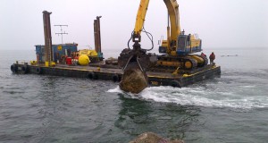 CRMC Oversees Rock Removal Operation in Charlestown Breachway