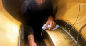 Hydrex diver working on the assembly inside the flexible mobdock.