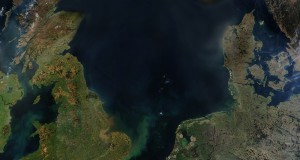 Satellite image of the North Sea copyright NASA.