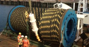 Gearing up for marine trials with FORCE power cable now on the barge.