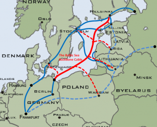 New Baltic Sea subsea cable (in red) with optional branches