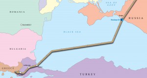 Layout of gas pipeline route from Russia to Turkey
