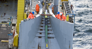 Installation of Horns Rev 2 subsea cable, Photo: DONG Energy